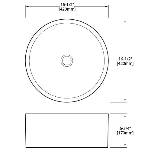 DAKOTA Dakota Plumbing Products DSE-VCV04B Round Vessel Sink