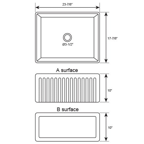 DAKOTA Dakota Plumbing Products DSE-FCA2418S Fireclay Farmhouse Sink