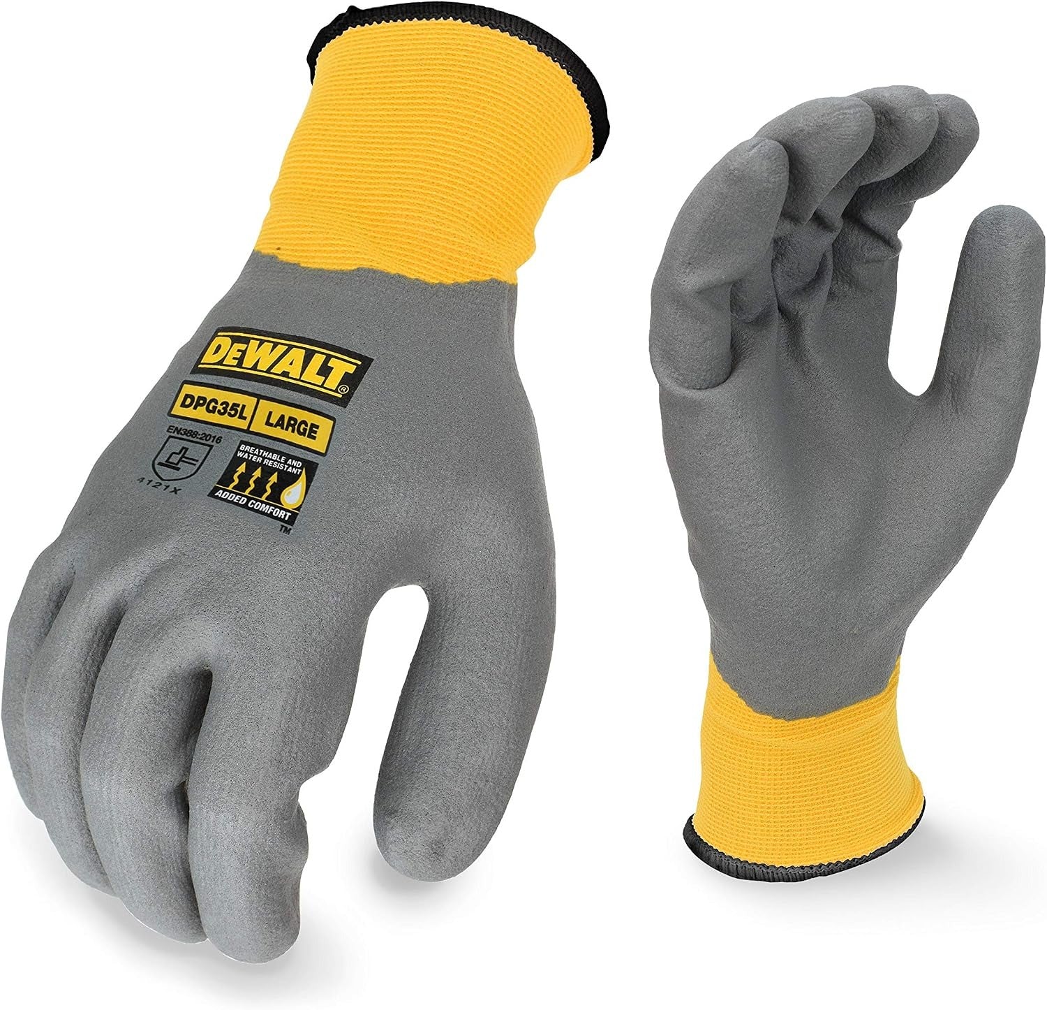 DEWALT Dewalt DPG35L Water-Resistant Breathable Work Glove Large (Pack of 1)