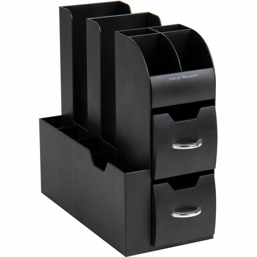 MIND READER Mind Reader EMSCAD01BLK All In One Coffee Pod Caddy 10 Compartment 2 Drawer CAD01BLK