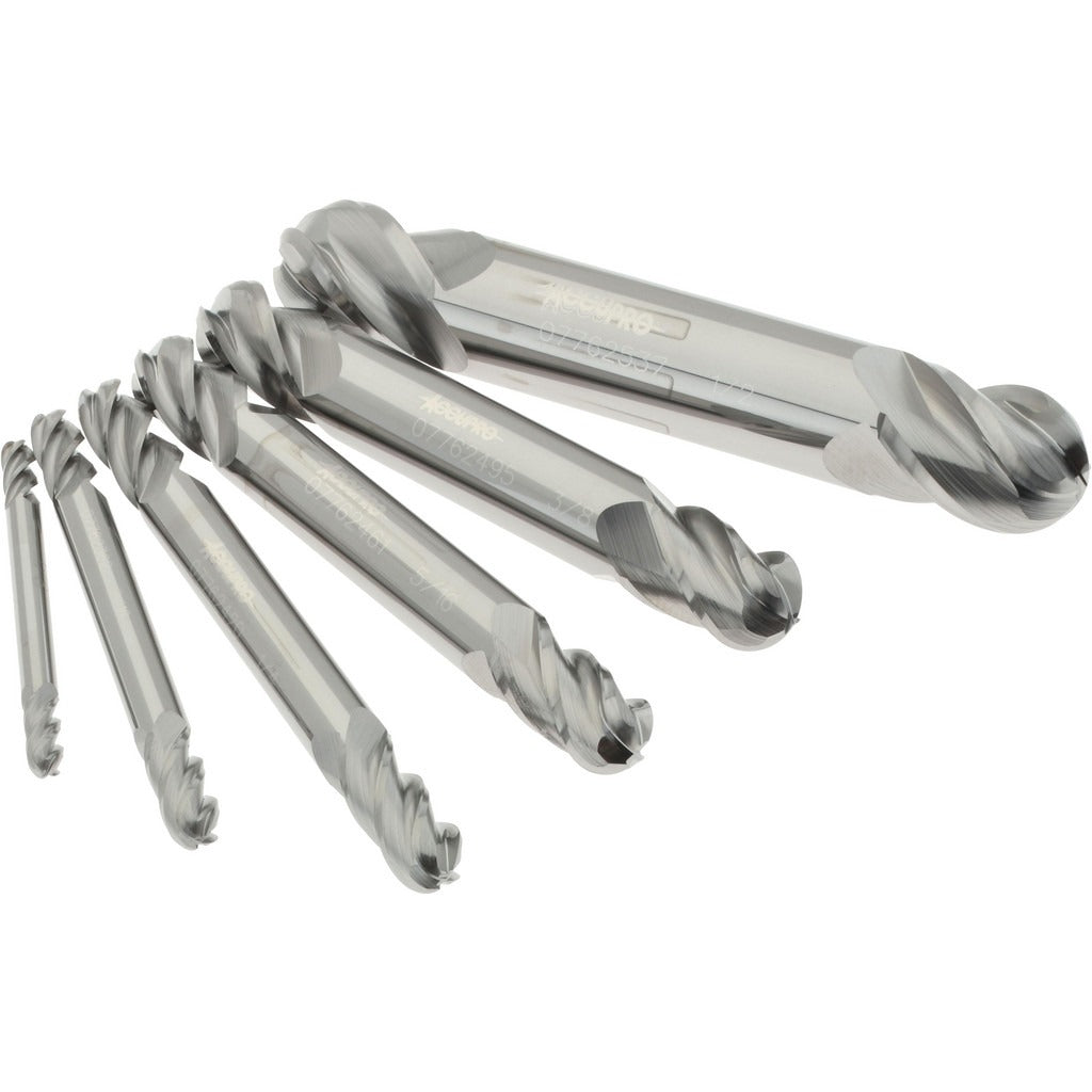 ACCUPRO Accupro 12176609 Ball End Mill Set 4 Flute 6 Piece