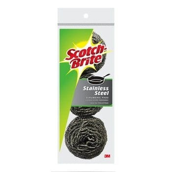 3M 3M 214C Scotch-Brite Stainless Steel Scouring Pads Pack of 3 449199