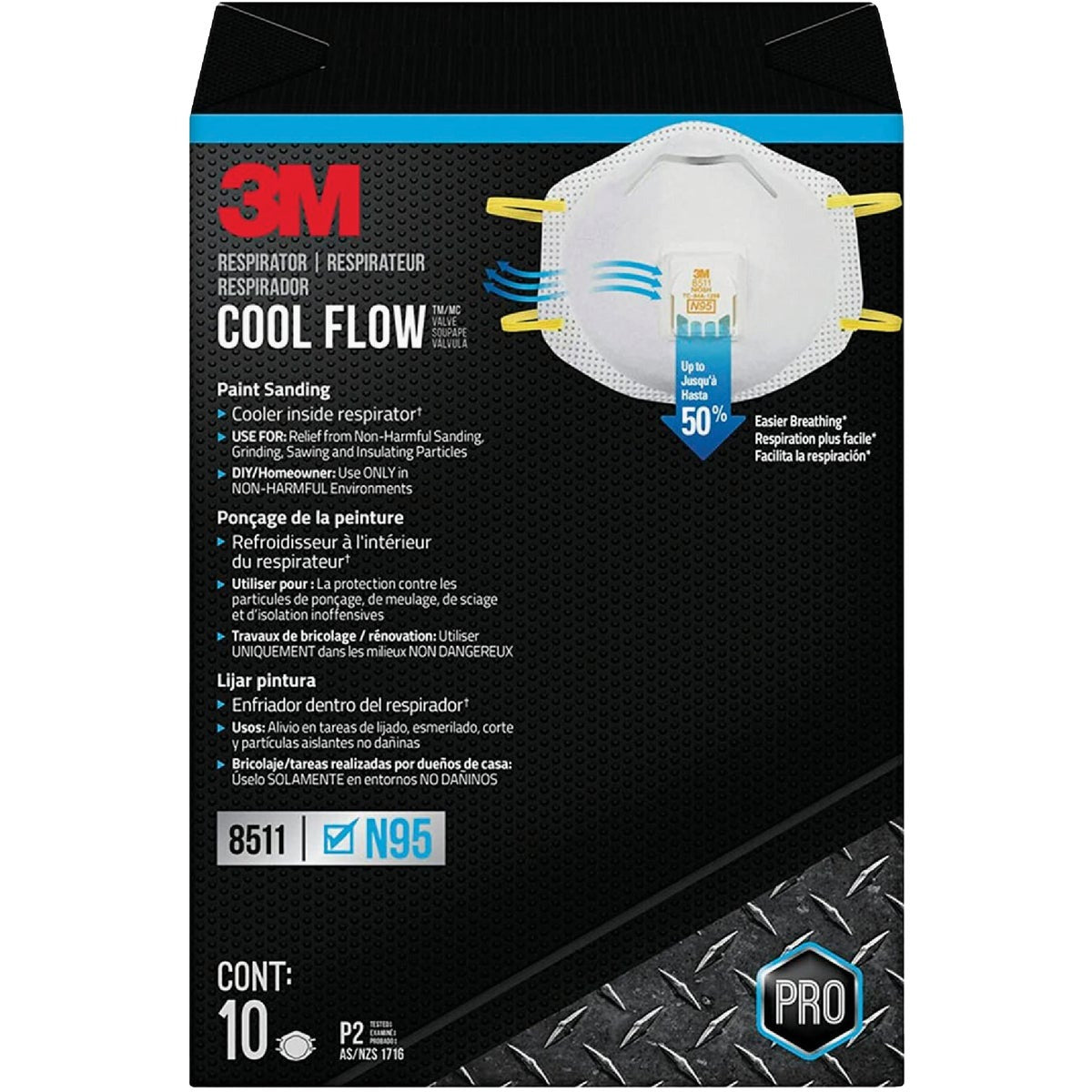 3M 3M 8511P10-DC N95 Particulate Respirator Cool Flow 10 Pack
