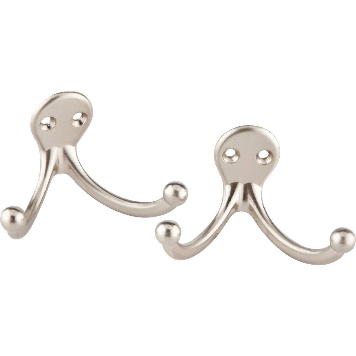 NATIONAL MARKER National N325522 Satin Nickel Double Wardrobe Hook