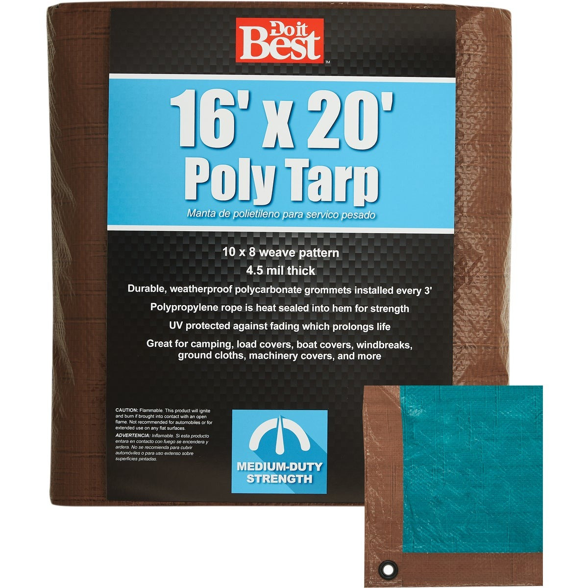 BSC PREFERRED Bsc Preferred 764396 Medium Duty Tarp 16x20 Feet