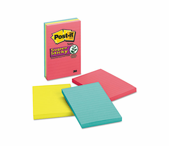 3M 3M 660-3SSUC Post-it Super Sticky Notes 4 x 6 (3 Pack) MMM6603SSUC