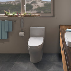 TOTO MW6463046CEMFGN#01 WASHLET+ Aquia IV One-Piece Elongated Dual Flush 1.28 and 0.9 GPF Toilet with S500e Electric Bidet Seat, Cotton White