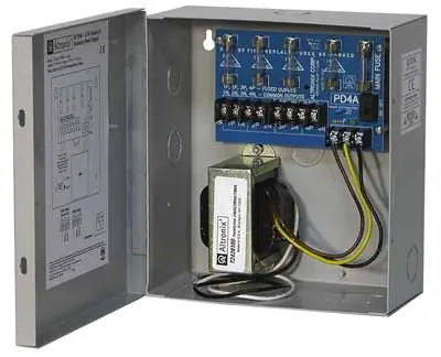 Altronix ALTV244 CCTV Power Supply, Fused Outputs, 24/28VAC at 4A, BC100 Enclosure