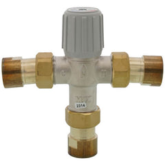 Resideo AM101-UT-1LF Thermostatic Mixing Valve Union Tee 3/4 Inch NPT 70-145F Lead-Free