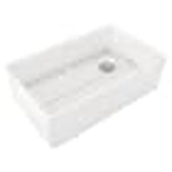 American Standard 1180SB3320.291 American Standard 1180SB.3320 Avery 33 Dual Mount Apron Front Single Bowl Fireclay Kitchen Sink with Basket Strainer and Basin Rack