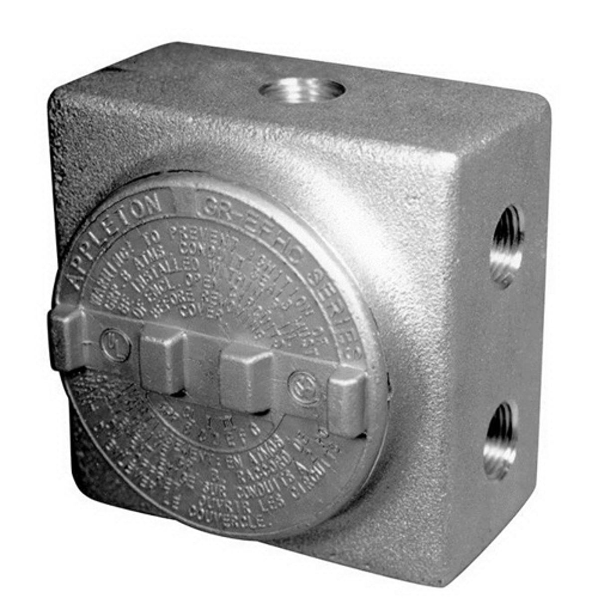 Appleton GRSS75 Aluminum Explosion-Proof Conduit Outlet Box 3/4 inch 7 Hubs 4 Plugs