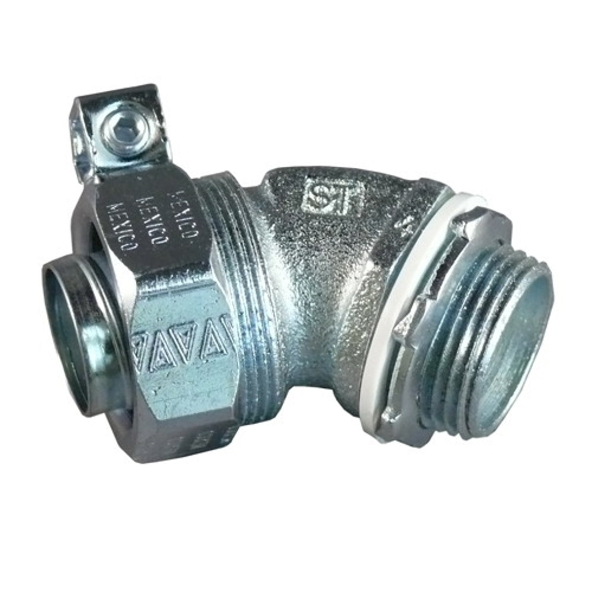 Appleton ST-4550L Non-Insulated Liquid Tight Conduit Connector With External Grounding Lug, 1/2 Inch Trade, 45 Deg