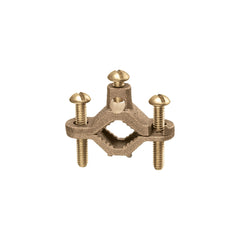 Arlington 720BBS Solid Brass with Brass Screws, Bare Wire Ground Clamp. Pipe Size - 1/2 to 1, Wire Range - #10 to #2