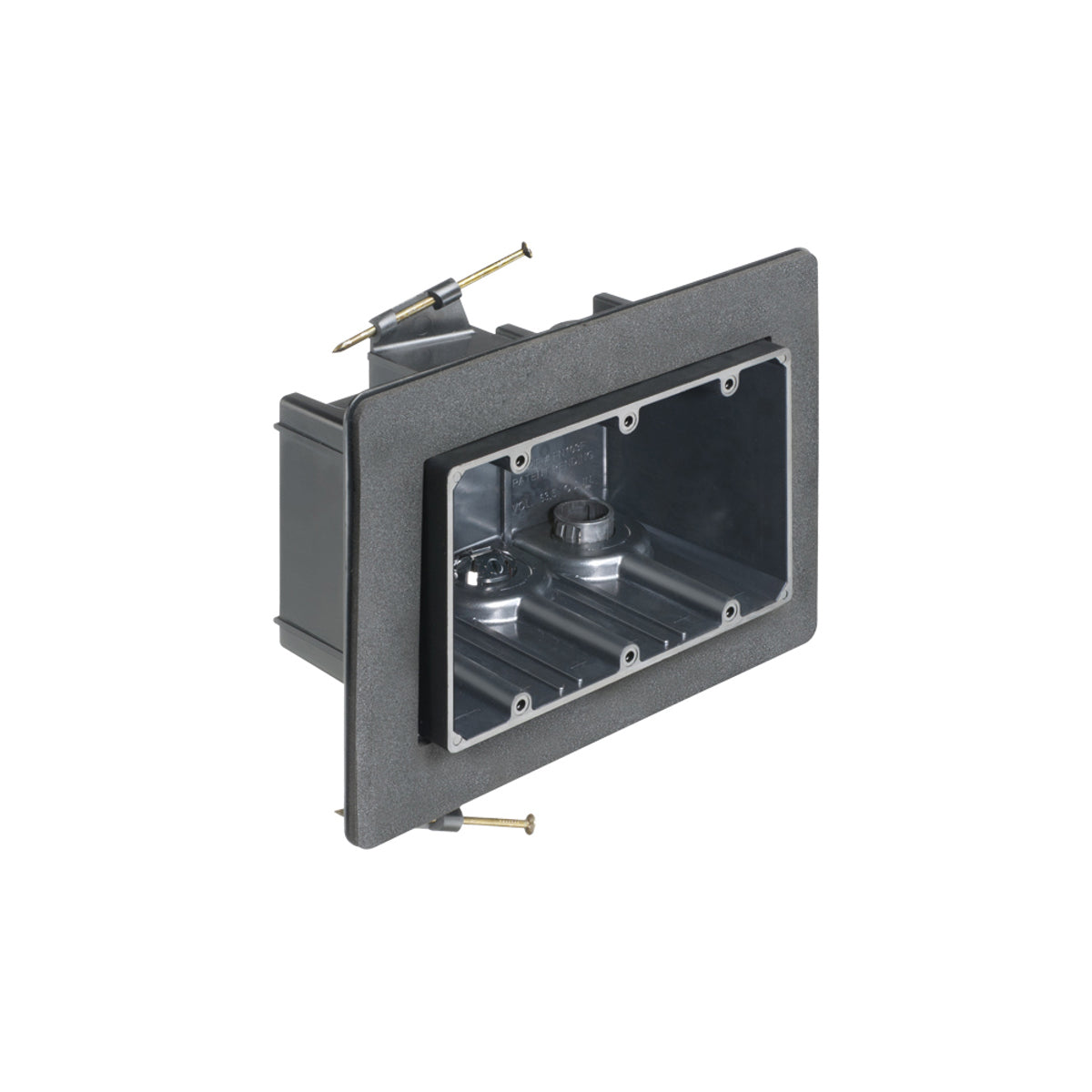 Arlington FN103F Versatile Non Conductive Outlet Box for New Construction, Three Gang Screw On, 59 cu inches