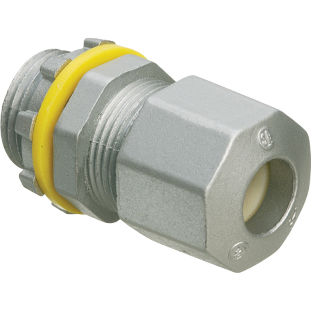 Arlington LPCG507Z Low Profile Liquidtight Oiltight Strain Relief Cord Connector 1/2 in Trade 0.385 to 0.75 in Cable Openings