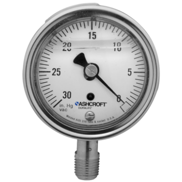 Ashcroft 251009AWL02LVAC Duralife Pressure Gauge 0-30 inHg