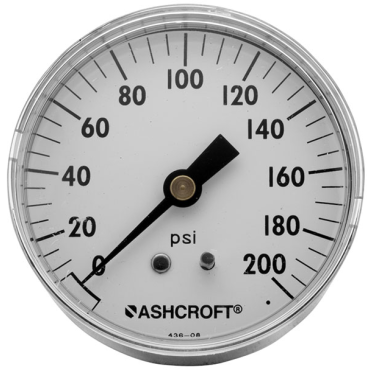 Ashcroft 25W1005H02B200 Dry Pressure Gauge 200 PSI 2-1/2 IN