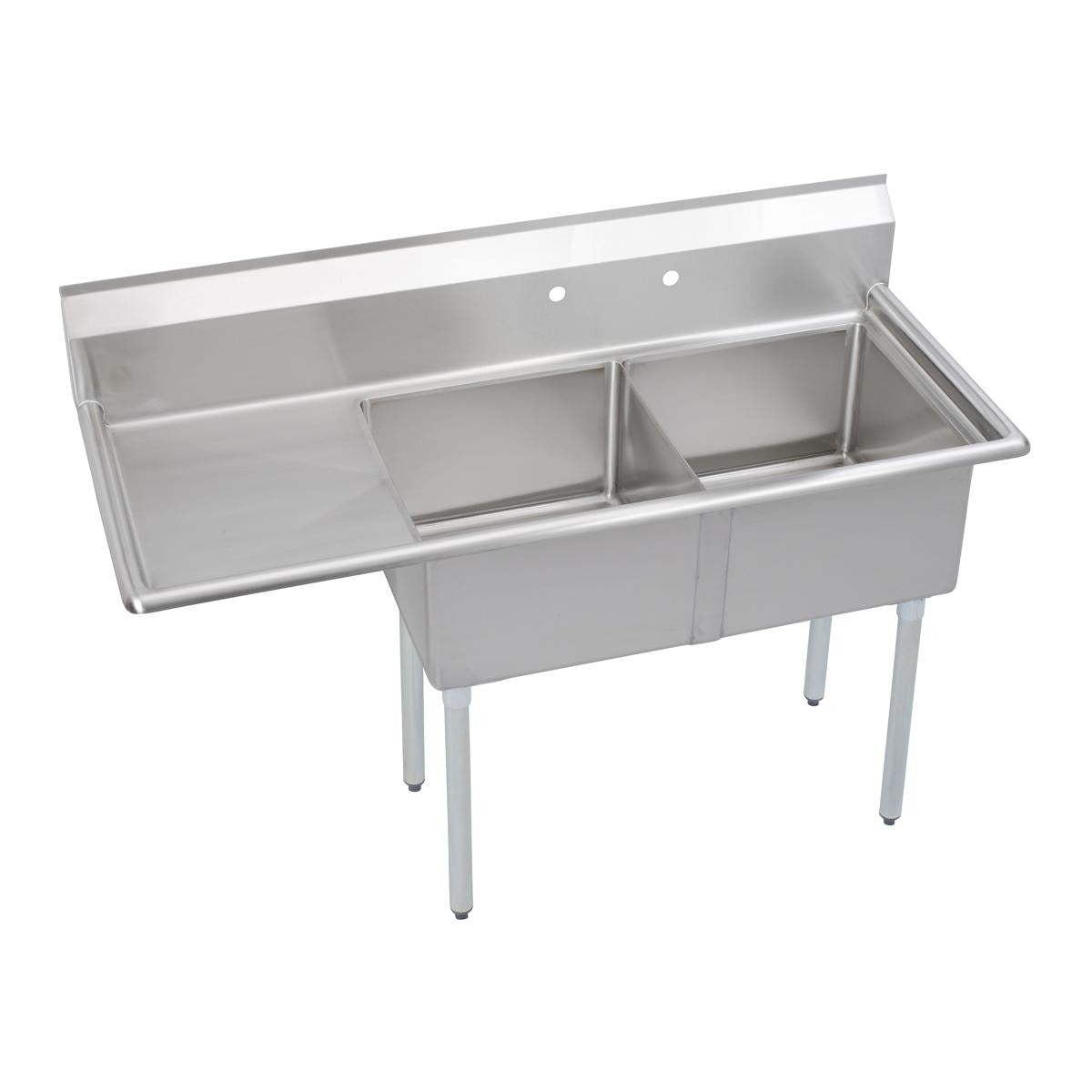 BSC PREFERRED Bsc Preferred S2C18X18-L-18X Two Compartment Sink Left Drainboard