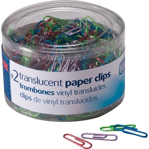 OFFICEMATE Officemate OIC97211 Vinyl Paper Clips Assorted Colors 600pk