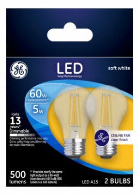 GE G E Lighting 23444 A19 Led Ceiling Fan Bulb 5W 2 Pack