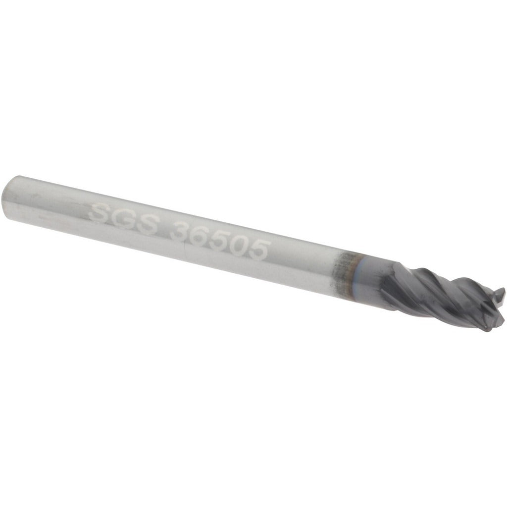 KYOCERA SGS PRECISION TOOLS Sgs 36505 Corner Radius End Mill 1/8 in 4 Flute Carbide