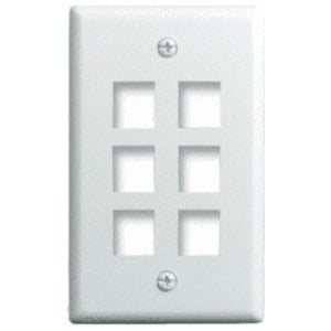 PASS & SEYMOUR Pass and Seymour WP3406-WH 1G 6-Port Wall Plate (1-Gang)