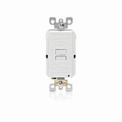 Leviton GFRBF-W GFCI Dead Front Receptacle, Self-Test, 125 VAC, 20 Amp, 2 Poles, White