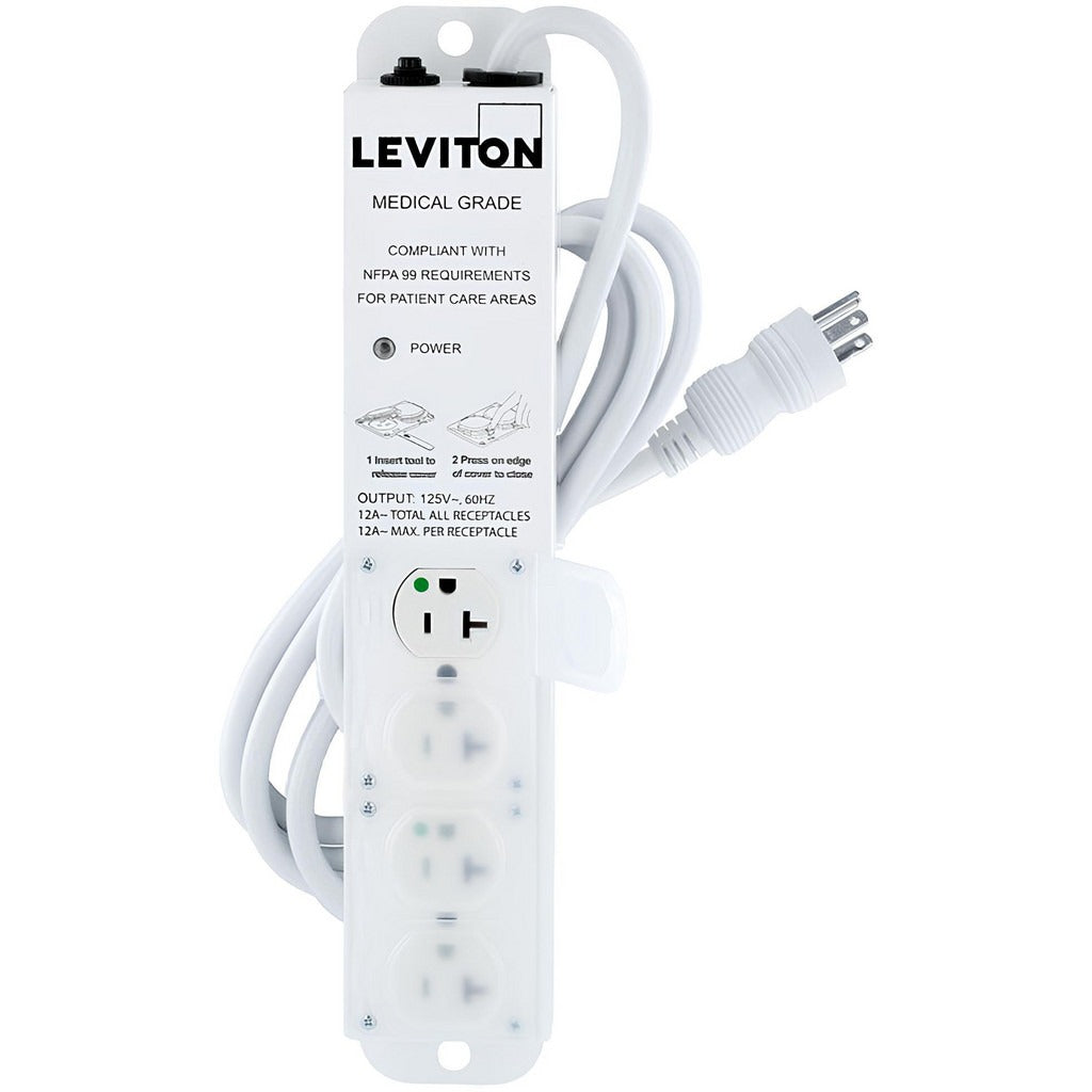 LEVITON Leviton 5304M-2N7 Hospital Grade Power Strip 20A 4 Outlet