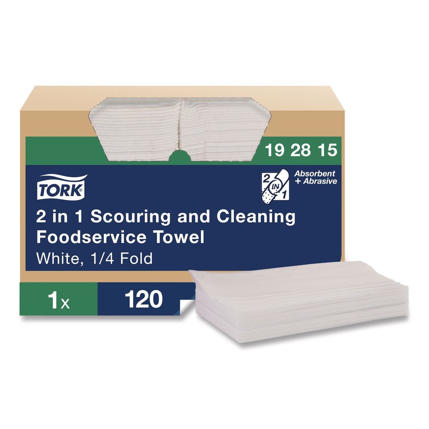 TORK Tork TRK192815 2 in 1 Scouring and Cleaning Foodservice Towels 13 x 21 120/Carton
