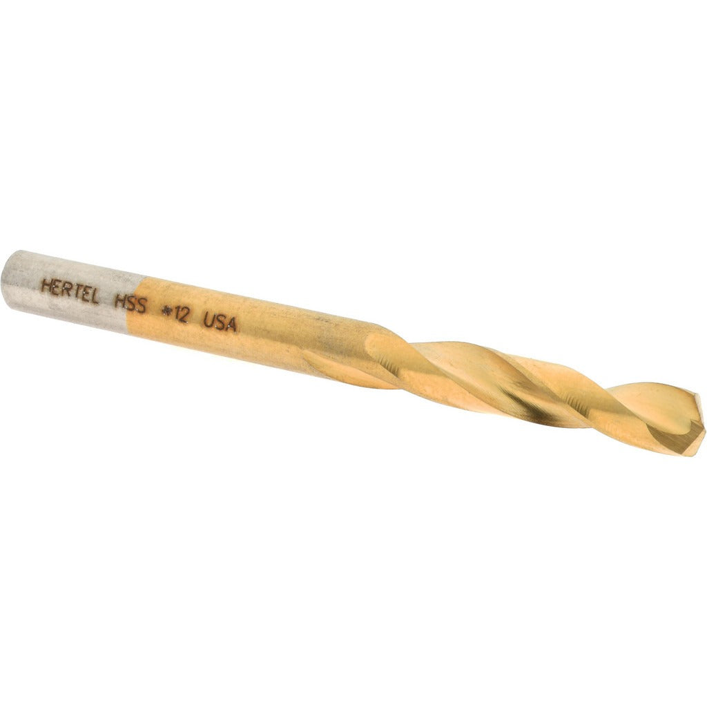 HERTEL Hertel 2387306 Drill Bit Size 12 Hss Tin 135 Deg