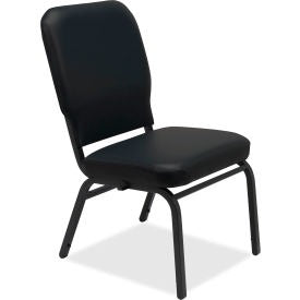 LORELL Lorell 59596 Oversized Stack Chair Black Vinyl 500 Lb