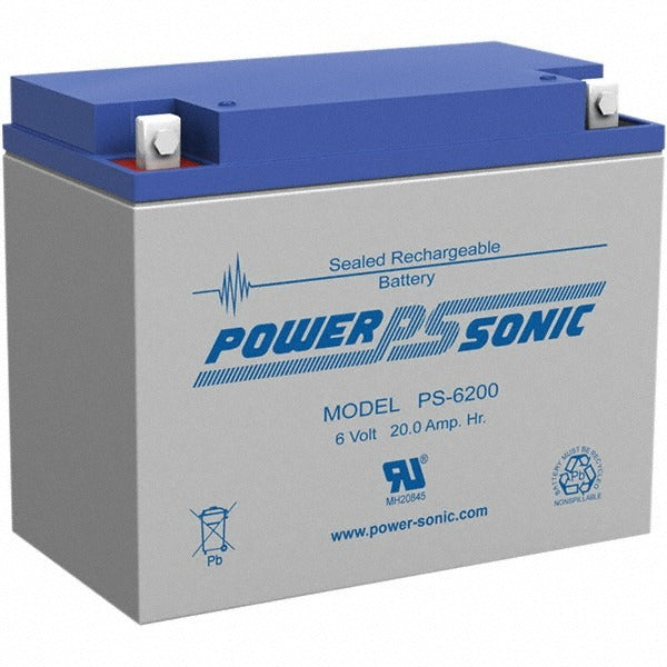 POWER-SONIC Power-sonic PS-6200NB 6V 20ah Lead Acid Battery Nut Bolt