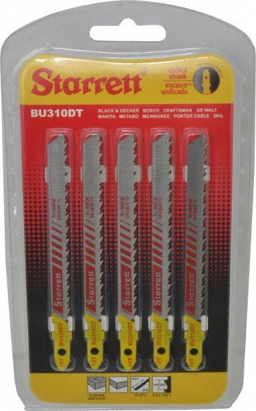 STARRETT Starrett 68722 Bi-metal Jigsaw Blade 10 Tpi U-shank 5-pack