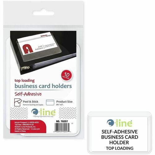 C-LINE C-line CLI70257 Adhesive Business Card Holder Clear 10-pack