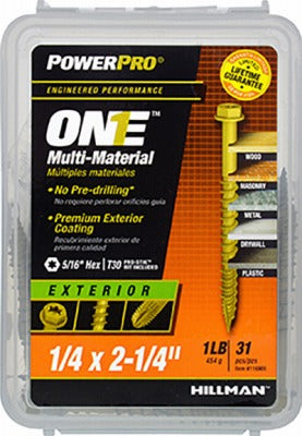 HILLMAN Hillman Fasteners 116905 Exterior Screw 1/4x2-1/4 in 46 Pack