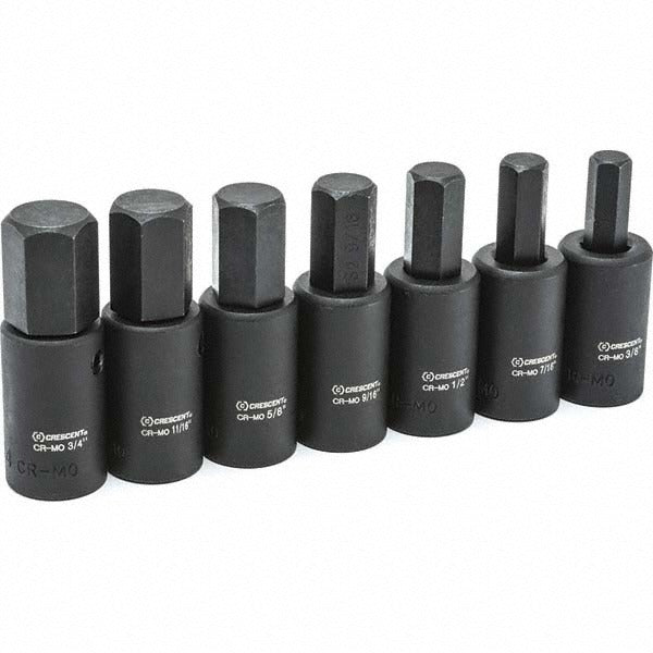 CRESCENT Crescent CIMBS11 Impact Hex Bit Socket Set 7 Pc 1/2 in Drive