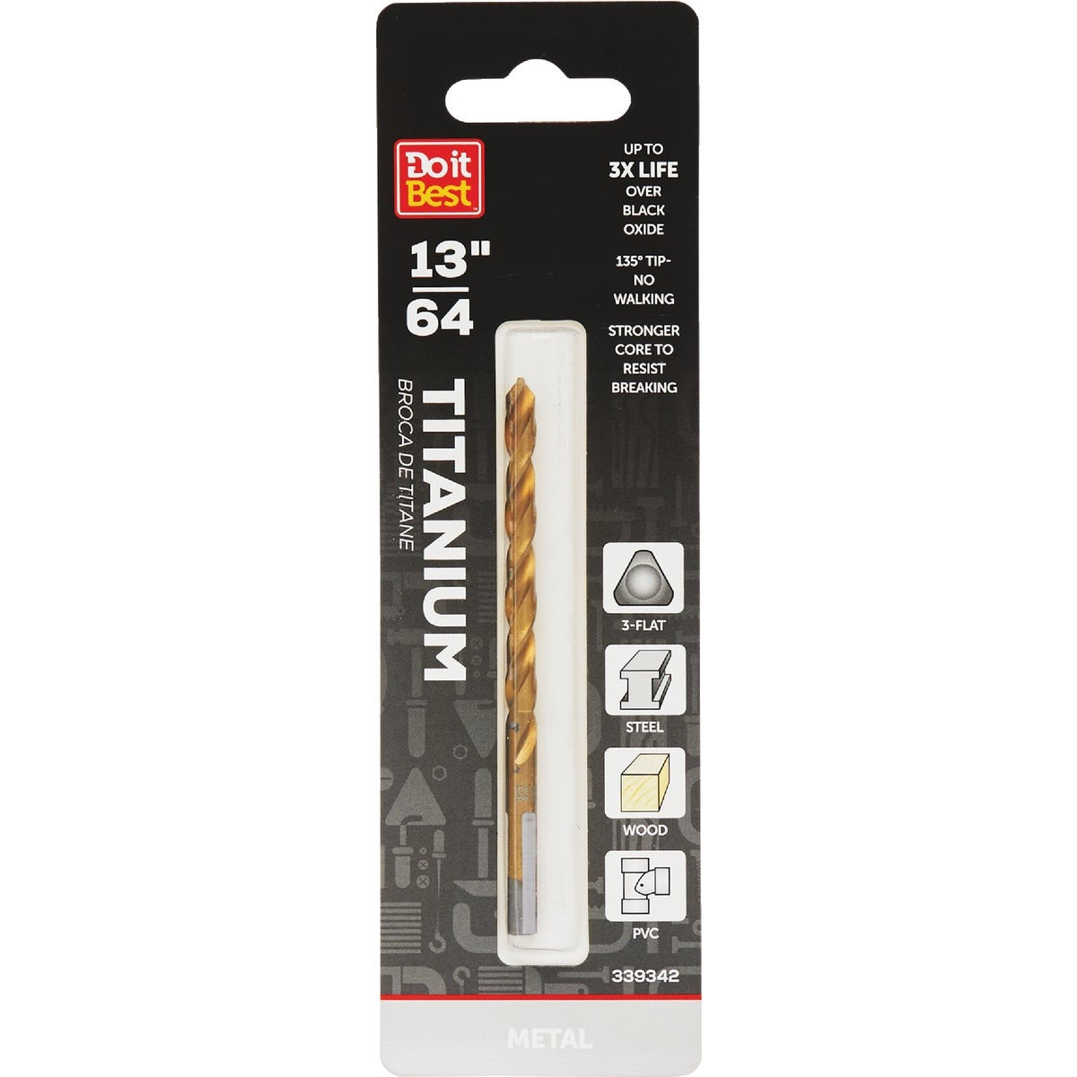 BSC PREFERRED Bsc Preferred QJDIB-DB-010 Titanium Drill Bit 13/64 in