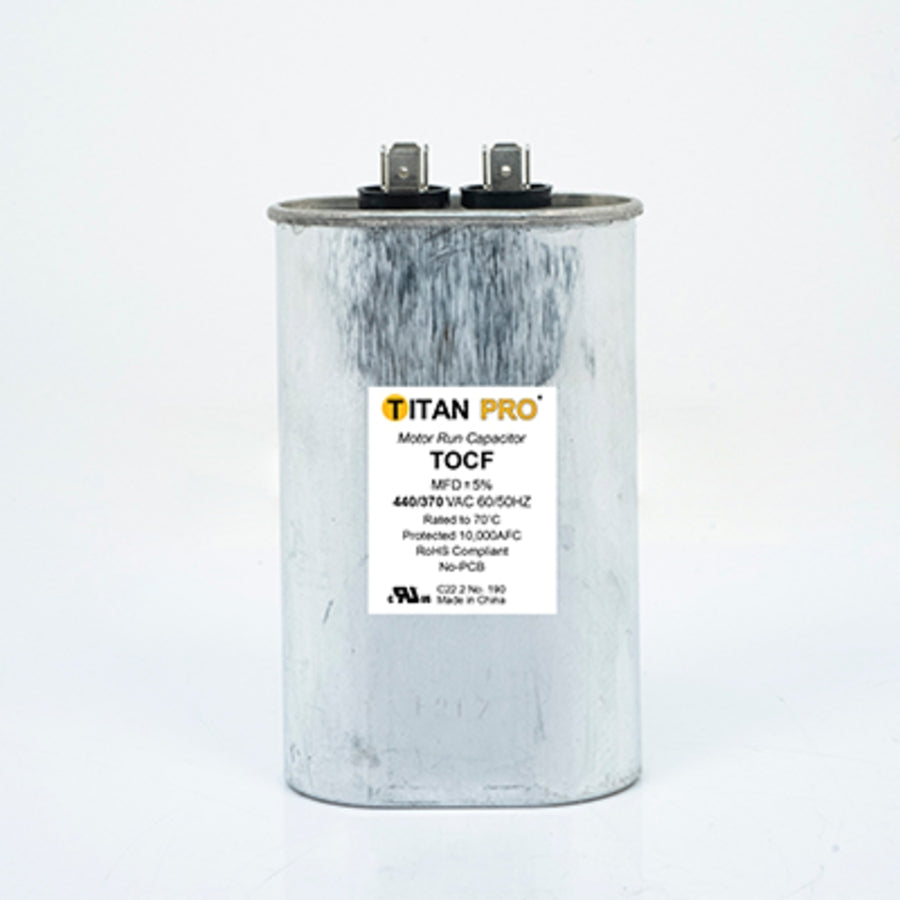 Diversitech TOCF40 Run Capacitor, 40 MFD 440/370V Oval Single Section Titan Pro