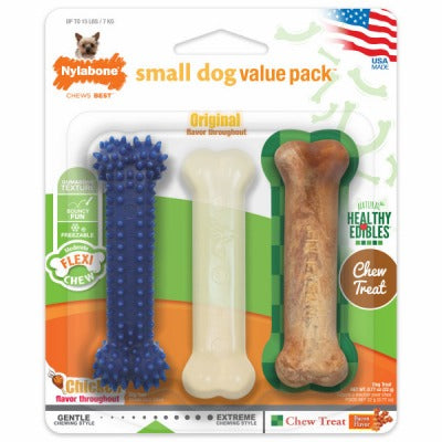 NYLABONE Nylabone Products NX001VPP Petite Dental Chew 3 Pack