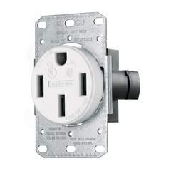 Hubbell RR450FW 50 Amp 125/250 Volt 3-Pole 4-Wire NEMA 14-50R White Range and Dryer Power Receptacle