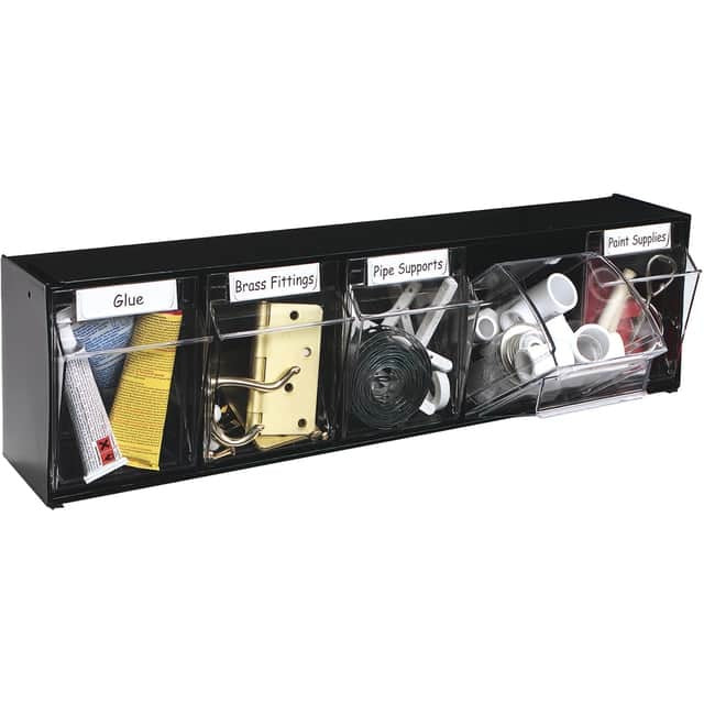 DEFLECTO Deflecto DEF20504OP Interlocking Tilt Bin System 5-Compartment (23.63 x 5.25 x 6.50 in)