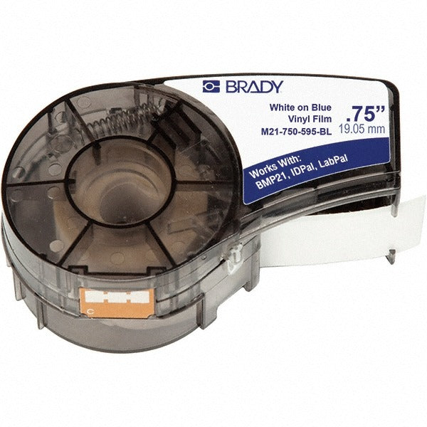 BRADY Brady 142794 Vinyl Label Maker Labels White Blue 3/4 in