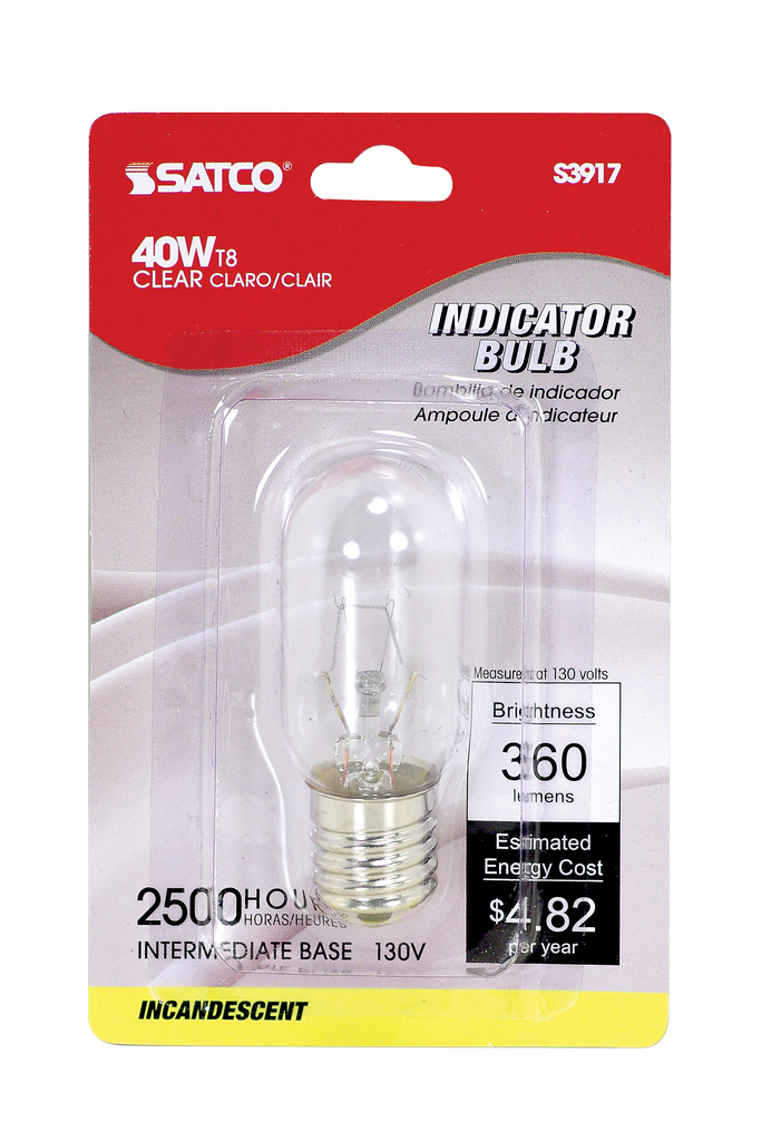 SATCO-NUVO Satco-Nuvo S3917 40 Watt T8 Incandescent (Carded)
