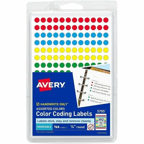 AVERY Avery AVE05795 Removable Color-coding Labels 768 Pack