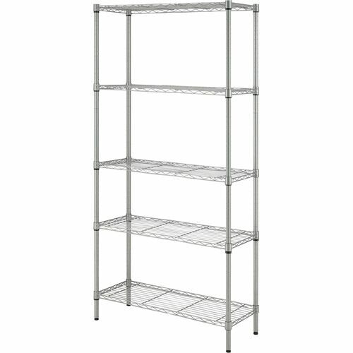 LORELL Lorell LLR70062 5-tier Wire Shelving Unit Silver Epoxy