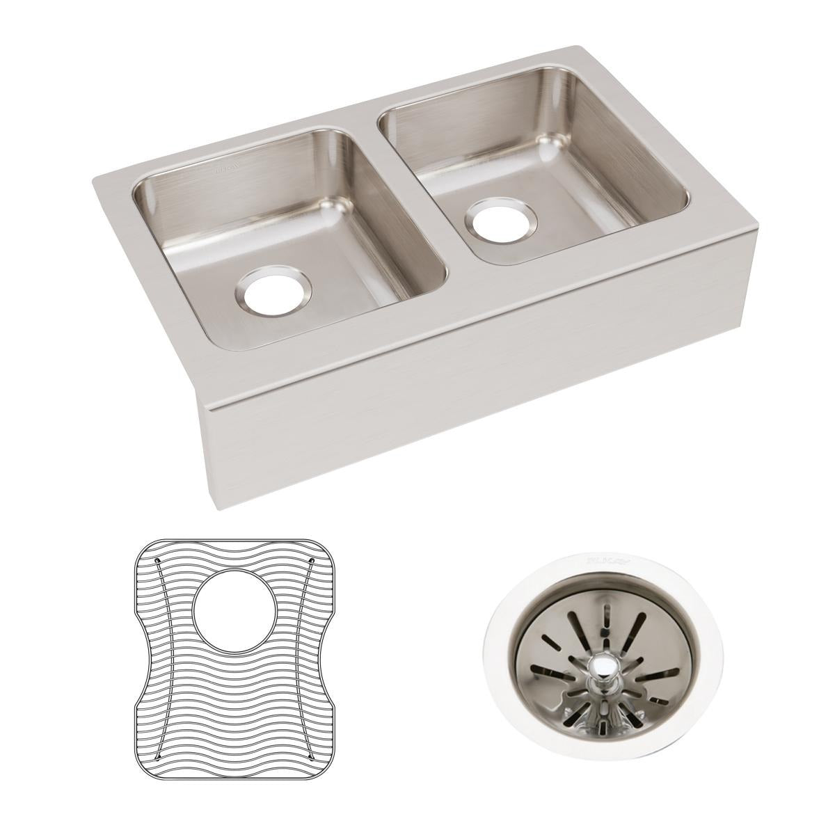 BSC PREFERRED Bsc Preferred ELUHF3320DBG Farmhouse Sink Kit 33in
