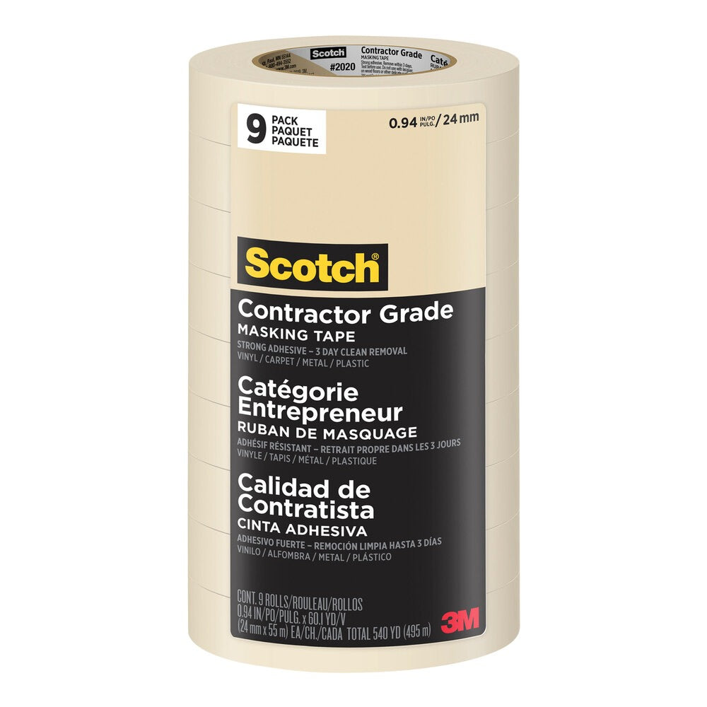 3M 3M 7100187760 Contractor Grade 2020 Masking Tape (24 mm x 55 m) 2020-24AP9