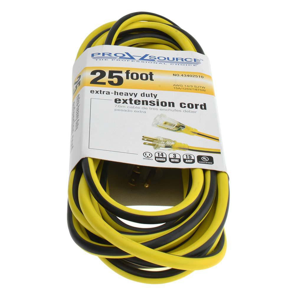 PRO-SOURCE Pro-source PS-AZB0150 Outdoor Extension Cord 15A 25 Ft