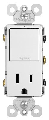 LEGRAND Pass Seymour RCD38TRWCC6 Combo Switch Receptacle 15A