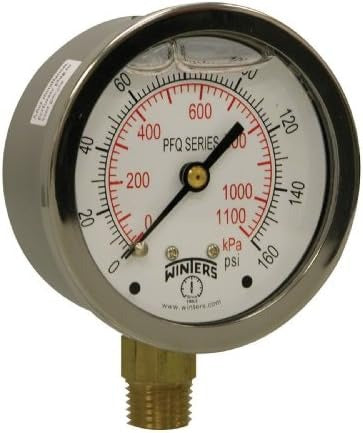 WINTERS INSTRUMENTS Winters Instruments PFQ805 Stainless steel liquid-filled gauge (2-1/2 inches dial)